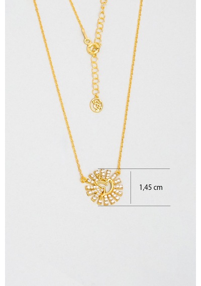 So Chic Şans Kuşu 18 Ayar Sarı Altın Kaplama 46 Cm Gümüş Minimal Kolye Sarı
