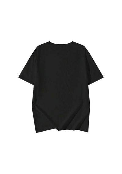 Kozia Outdoors Malkoçbey Küçük Tavşan Detaylı Basic Oversize Unisex T-şhirt Siyah SIYAH