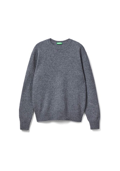 Benetton Erk Bisiklet Yaka Shetland Kazak- Lacivert