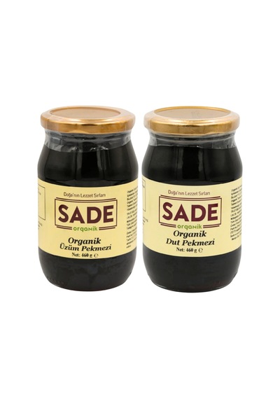 Sade Organik Üzüm Ve Dut Pekmezi 2 Li Set