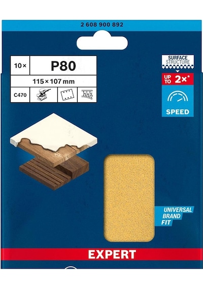 Bosch C450 115 X 107 Mm 80 Kum 6 Delik Titreşimli Zımpara Kağıdı
