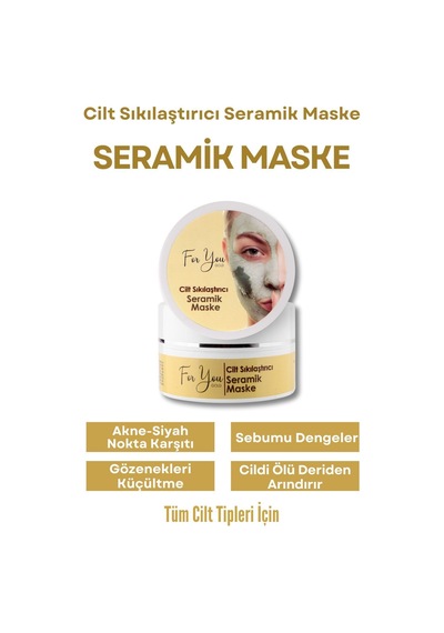 Gözenek Sıkılaştırıcı, Akne-sivilce Karşıtı, Cilt Sıkılaştırıcı, Seramik Kil Maskesi 100 Ml