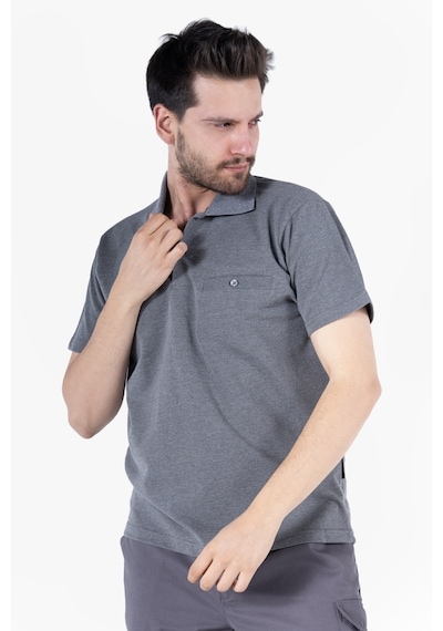 Yıldırımlar T-shirt %100 Pamuk Polo Yaka Fleto Cepli %100 Pamuk Füme Melanj