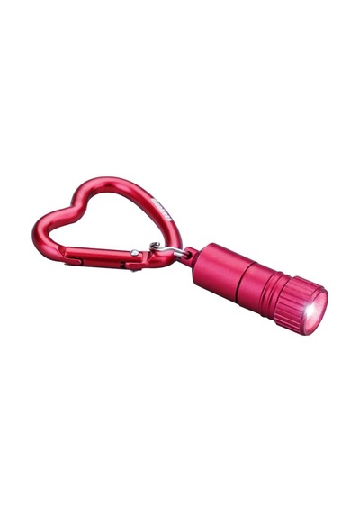Munkees Mini Led Flashlight With Heart Carabiner Kırmızı Anahtarlık
