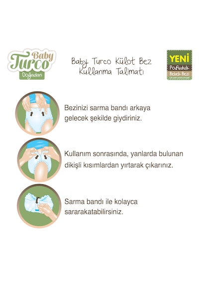 Baby Turco Doğadan Süper Avantaj Paketi Pofuduk Külot Bez 6 Numara Xlarge 124 Adet