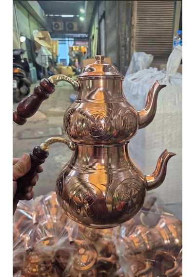 Dmt Copper Home Bakır Büyük Boy Çaydanlık El Keski Gaziantep Üretimi Bakır