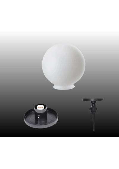 Bahçe Aydınlatma Akrilik 20 Cm Kazıklı Glop Armatür Set 25 Cm ANTRASİT