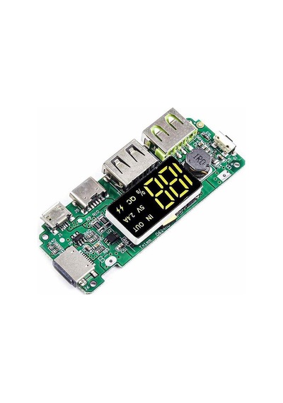 Çift Usb 5v 2.4a Usb Micro / Type-c Hızlı Şarj Power Bank Modülü
