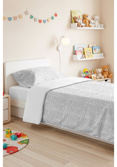 Gri Geometrik Modern Genç Odası Tek Kişilik Pike Takımı-minimal 160x220 Cm Kapitone Yatak Örtüsü Dumanlı Günce Dönüşü