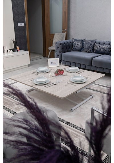Juppo Üst Tabla Mdf Lizbon Oval Köşe Alt Beyaz İçe K