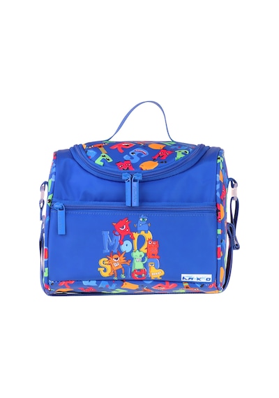 Kaukko Kids Erkek Çocuk Moster Baskılı Isı Yalıtımlı Okul Beslenme Çantası Mavi - L5405