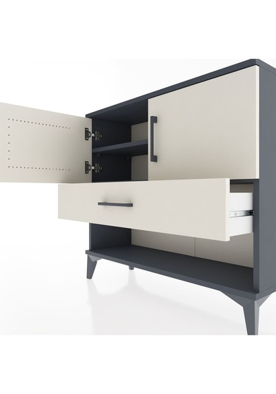 Arges Şifonyer 2 Raflı Tek Çekmeceli 2 Kapaklı 88x30x80 Antrasit-aytaşı Antrasit Arges Şifonyer 2 Raflı Tek Çekmeceli 2 Kapaklı 88x30x80 Antrasit-aytaşı Antrasit