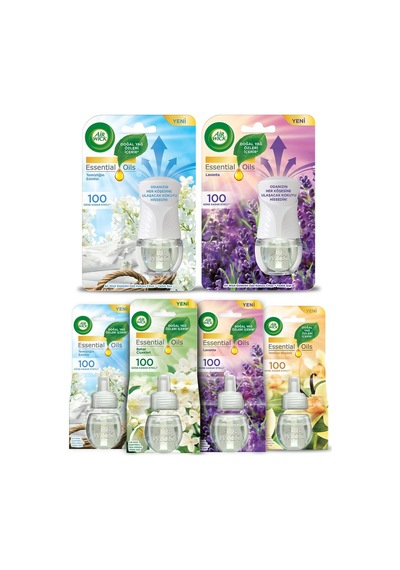 Air Wick Lavanta + Temizliğin Esintisi Elektrikli Oda Kokusu Cihaz Kit 2'li + Yedek Şişe 4'lü