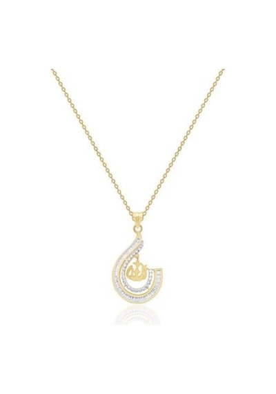 Diamond Line-Gülaylar - Sarı Altın 14 Ayar Baget Taşlı Kolye N11.25084