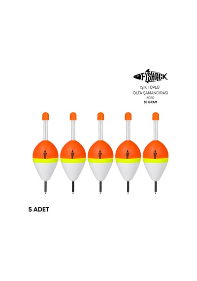 Işık Tüplü Olta Şamandırası - Fishack - Fsh-6050 - 5 Adet - 50 Gr