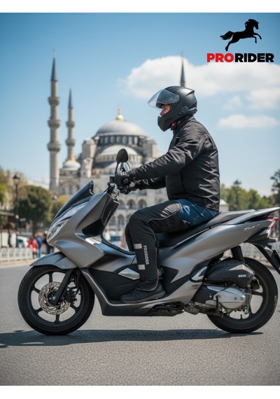 Prorider Motorcu Dizlik Yağmur Ve Rüzgar Geçirmez Reflektörlü Termal Koruma Suya Dayanıklı Motosiklet Dizlik Siyah