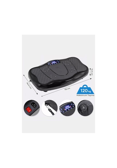 Deluxe Vibration Plate Titreşimli Spor Aleti Siyah