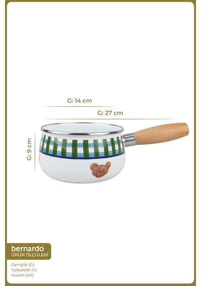 Bernardo Harmony Ahşap Saplı Emaye Sos Tavası 14 Cm Siyah