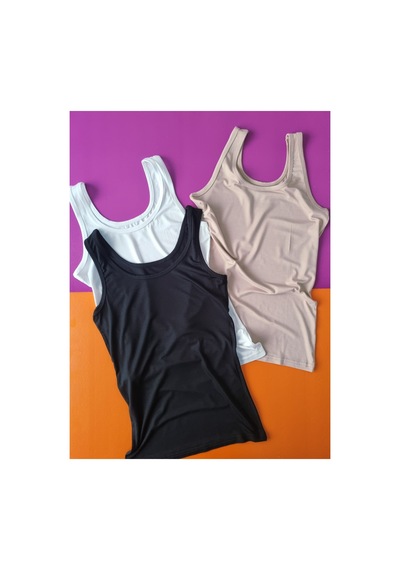 Demirsa Boutique Kalın Askılı Bambu Kumaş 3'lü Siyah, Ten Ve Beyaz Renk Kadın Atlet Bej-siyah-beyaz Demirsa Boutique Kalın Askılı Bambu Kumaş 3'lü Siyah, Ten Ve Beyaz Renk Kadın Atlet Bej-siyah-beyaz