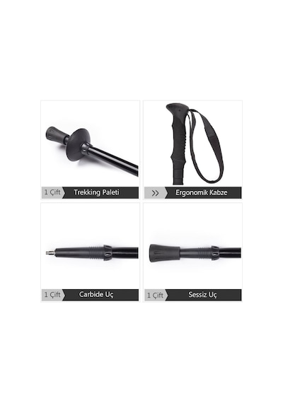 Evolite Compact Micro Quick-lock Trekking Batonu Turuncu