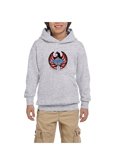 Zepplin Giyim Dokken Lightning Strikes Again Gri Çocuk Kapşonlu Sweatshirt Gri