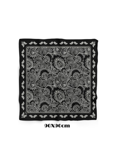 Zerafet Desen 90x90cm Eşarp/fular Siyah