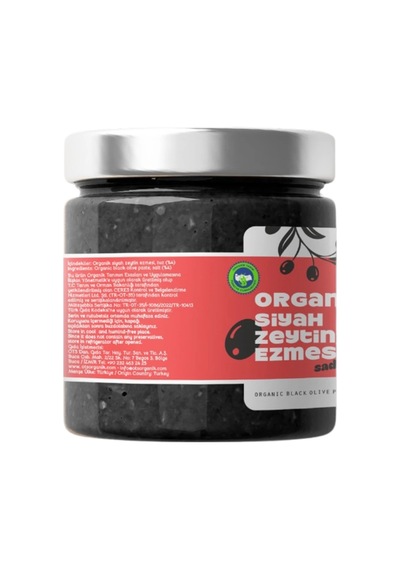Ots Organik Siyah Zeytin Ezmesi (Sade) 180 gr  (Organik Sertifikalı, Pestisit Analizli)