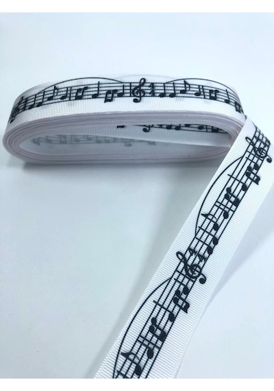 FdayAksesuar Saç Tokası Sol Anahtarı Desenli Grogren Kurdele 1 Metre En 2,5 Cm FRDY25052