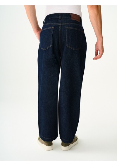 Pleated Jean Balloon Fit Erkek Pantolon Denim