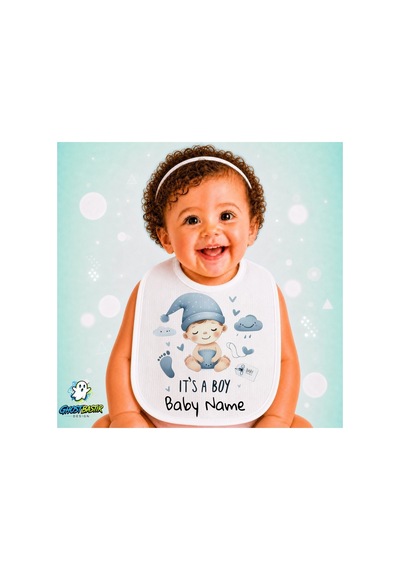 Kişiye Özel Oğlan Çocuğu Keten Bebek Mama Önlüğü Yumuşak - Emici - Yıkanabilir - Özel Tasarım P097 Çok Renkli