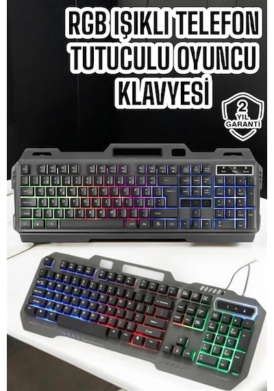 Mey İthalat Q Klavye Rgb Işıklı Klavye Ve Mouse Seti Kablolu Mouse liş Diğer