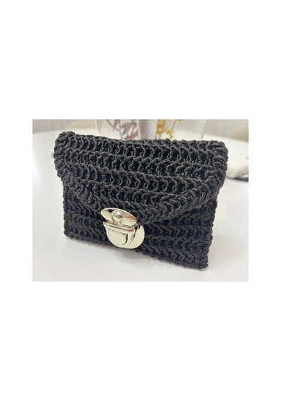 Store Örme Mini Cüzdan Siyah