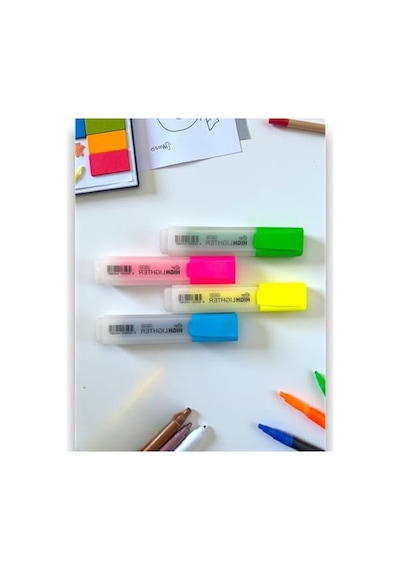 4'lü Neon Renk Fosforlu Highlighter Kalem Seti 124-Pembe