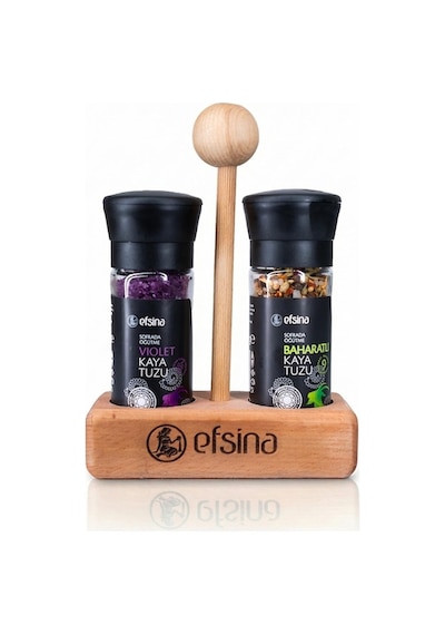 Efsina Violet ve 8 Baharatlı Kaya Tuzu Gurme Tuz 2'li Set