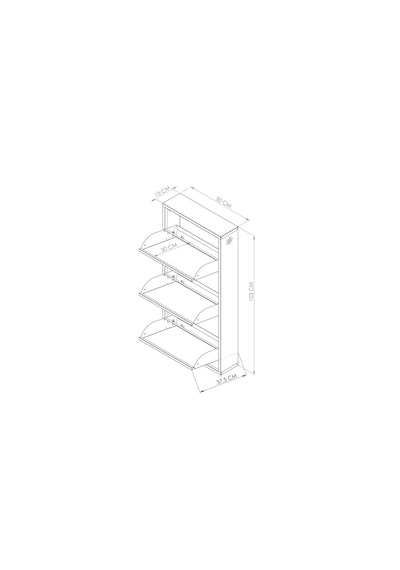 Arpelia Metal Ayakkabılık 3 Lü Beyaz