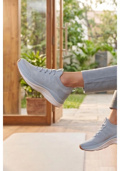 In Step Air-mesh Esnek Örgü Günlük Kadın Spor Ayakkabı - Gri