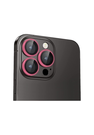 Buff Apple Uyumlu iPhone 15 Pro Max / 15 Pro Neon Metal Lens Koruyucu Pembe