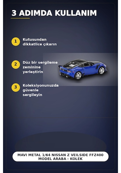 Mavi Metal 1/64 Nissan Z Veilside Ffz400 Model Araba - Koleksiyonluk Diecast Bx-313400