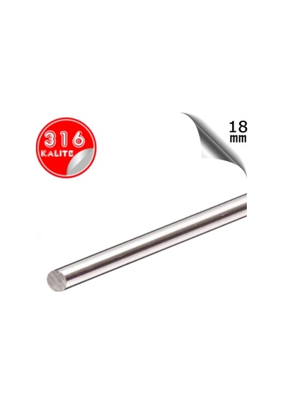 Paslanmaz Çelik Ø18mm Çubuk Mil 316 Kalite 1 Metre