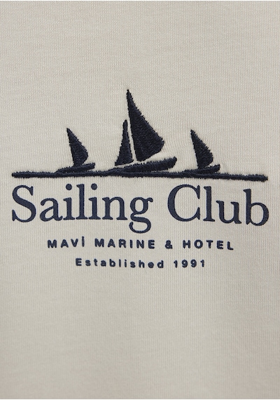 Mavi - Sailing Club Baskılı Bej Tişört 0613284-70144