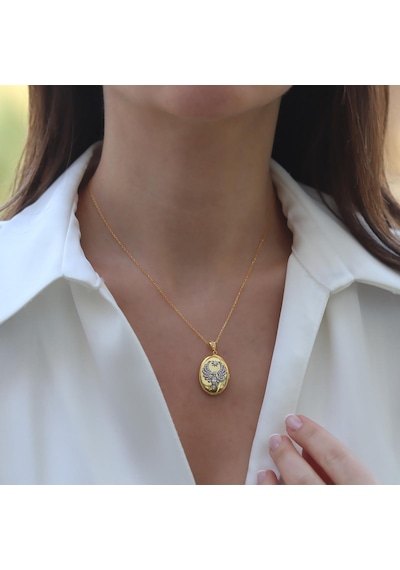 Anka Kuşu Gold Gümüş Kolye