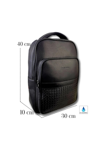 Deri Laptop Sırt Çantası Suya Dayanıklı Siyah 15.6'' İnç 8683255012275