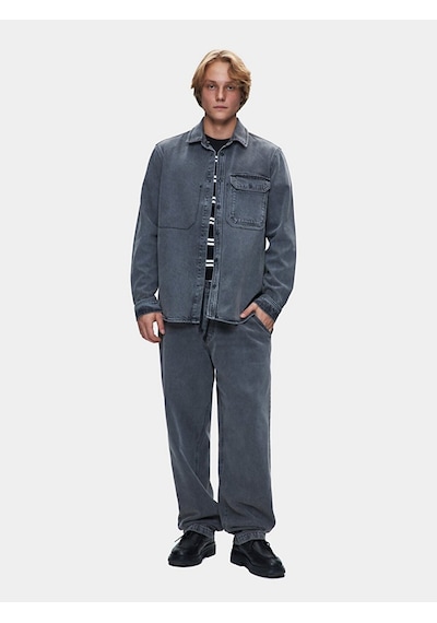 Ltb Aıdan Klasik Kesim Jean Gömlek 010096123816045 55819 Koyu Gri