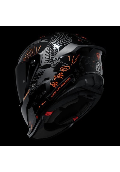 Ruroc At4.0 Carbon Blackbird Kapalı Kask Siyah - Kırmızı
