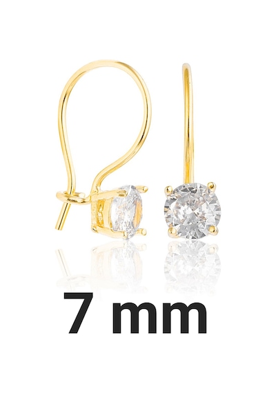 925 ayar Gümüş 14k Altın kaplama 7 mm Tektaş Mengeç küpe