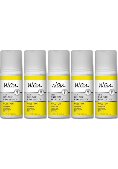 Wou World Of Unique Roll-on Unisex75ml Terönleyci Beyazlatıcı 5li