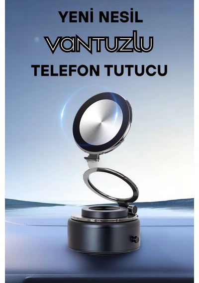 Wearfitpro Magsafe Özellikli Güçlü Mıknatıslı Vantuz Telefon Tutucu Ev Araç Her Zemine Uygun Telefon Tutucu Siyah