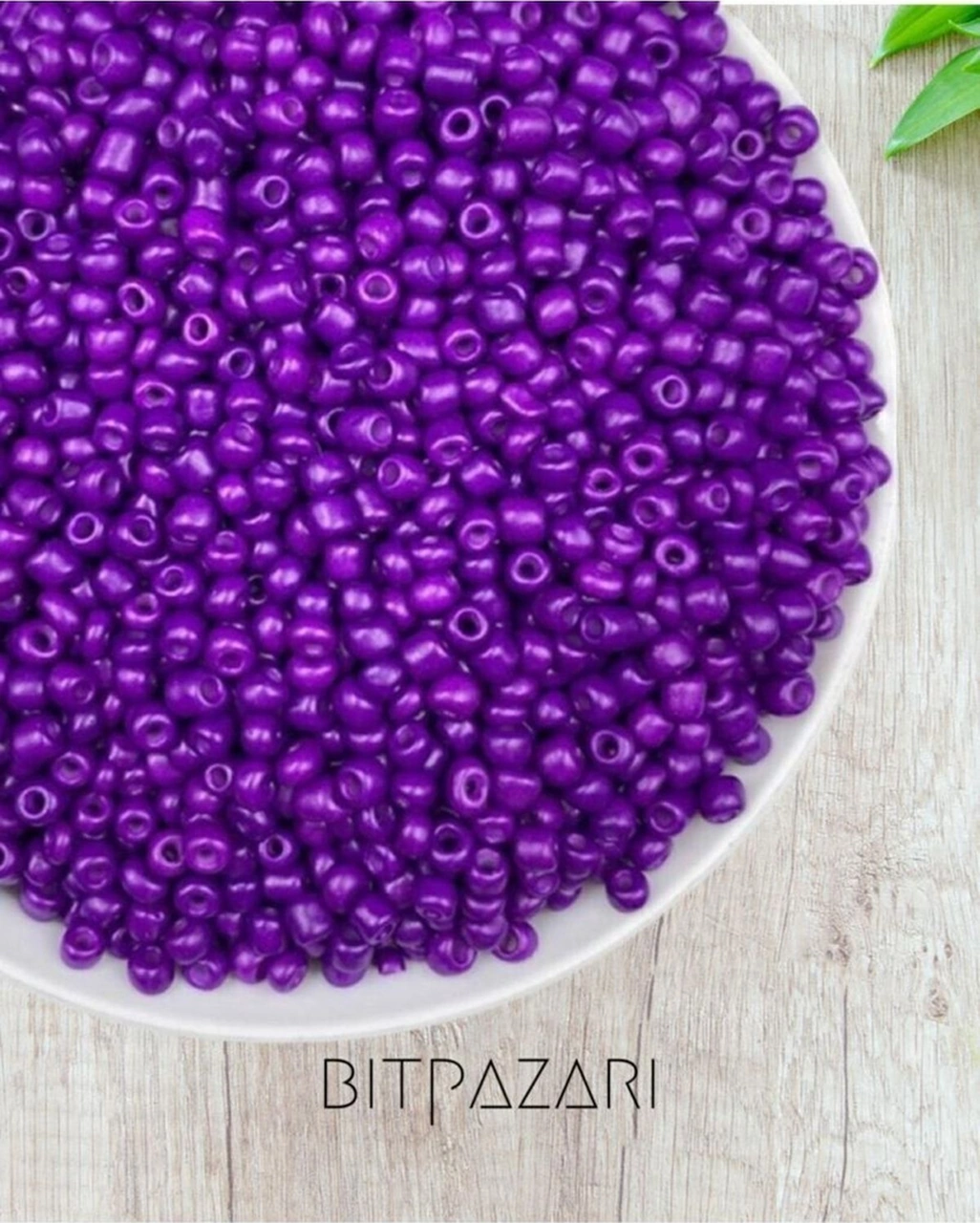 500 Adet Mat Cam Kum Boncuk , Takı Yapım Boncuğu - Purple