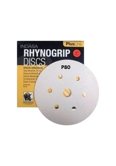 INDASA P80 HOOKIT ZIMPARA 150 MM 6 DELİK - 50 ADET (1 PAKET)