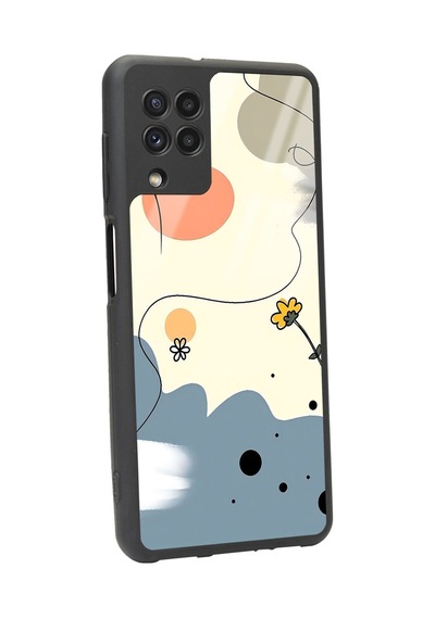 Samsung Uyumlu A-22 Nude Papatya Tasarımlı Glossy Telefon Kılıfı Çok Renkli